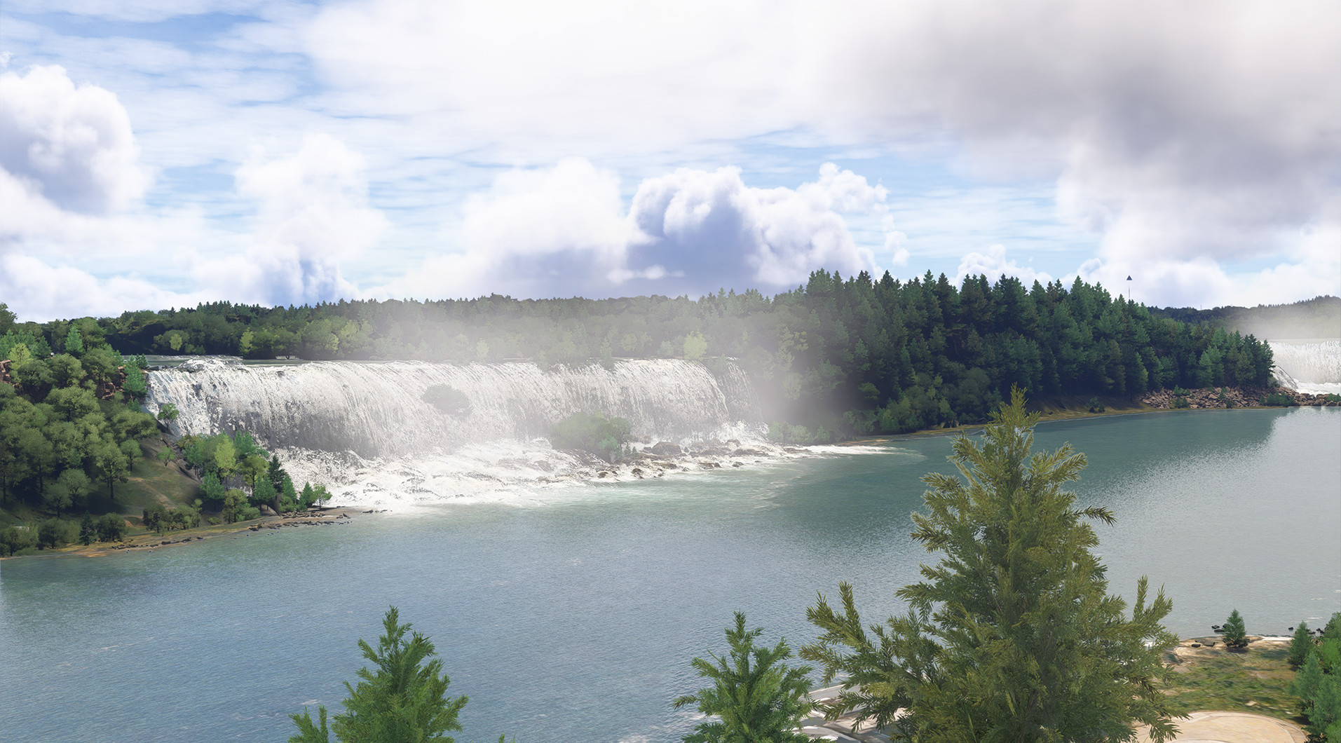 Niagara Falls from the air in MSFS 2024