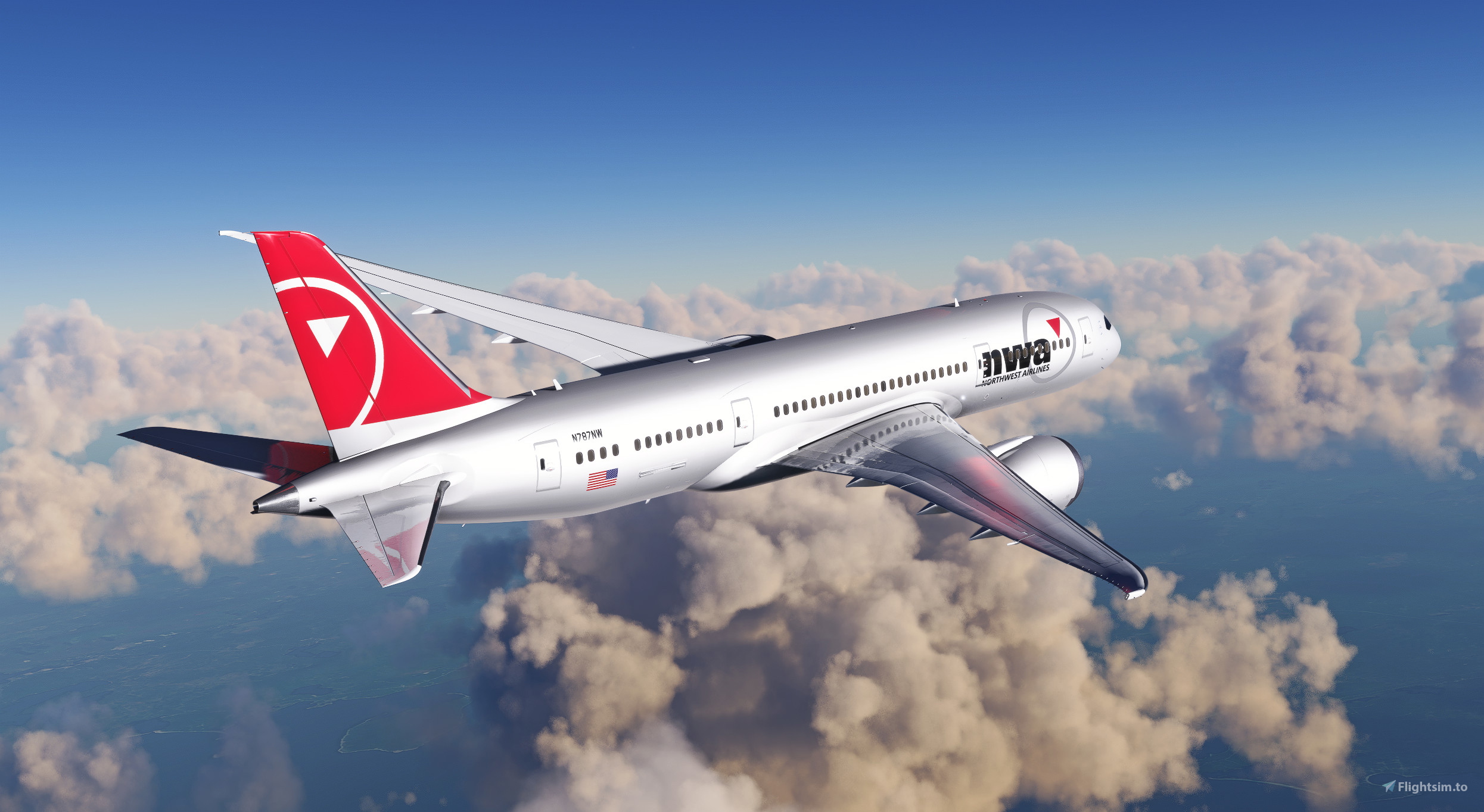 nwa northwest airlines 747-200F 2機セット