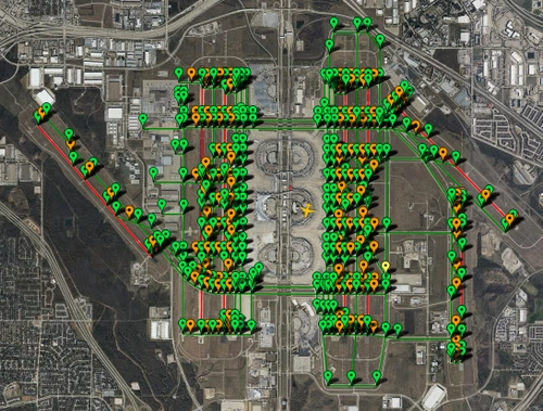 PILOT2ATC - KDFW Dallas-Ft Worth, Texas USA, taxiways & gates