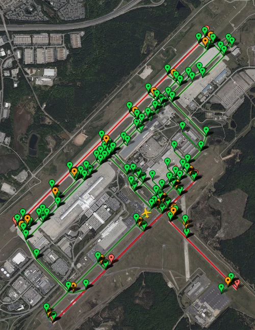 PILOT2ATC - KRDU Raleigh-Durham, NC USA, taxiways & gates