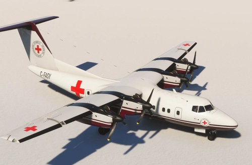 Pilot's DHC-7 ICRC C-FASY (Red Cross)