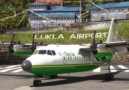 Pilot's DHC-7 Tara Air 9F-AET (Lukla Airport)