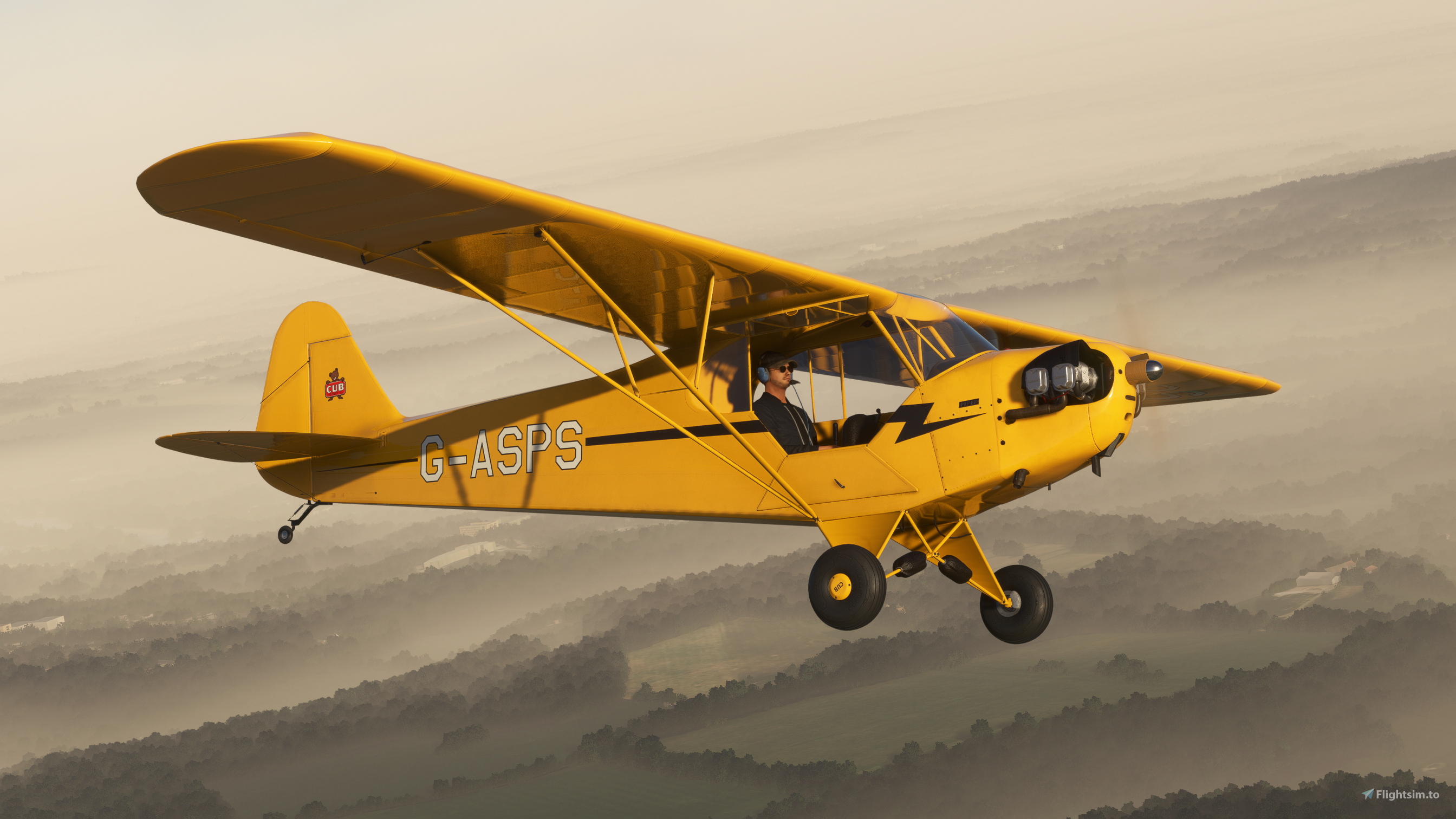 Piper J3 Yellow Cub ノーマルウィング Normal Wing Piper J3 Yellow Cub Airplane Flying Model Kits