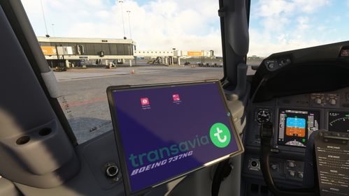PMDG 737NG EFB custom wallpaper and app icons Transavia