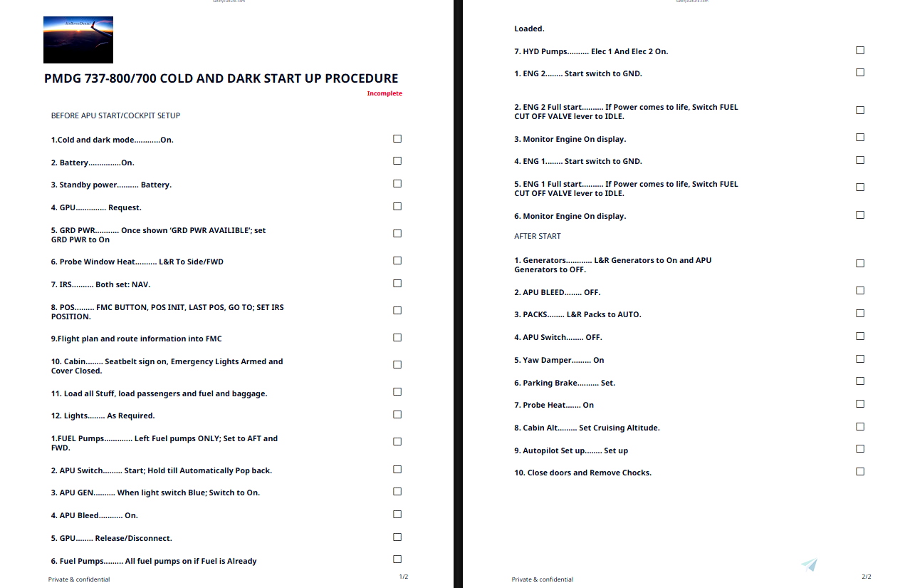 Pmdg 737 800 Checklist For Microsoft Flight Simulator Msfs Pmdg 737 800 Checklist For Microsoft Flight Simulator Msfs