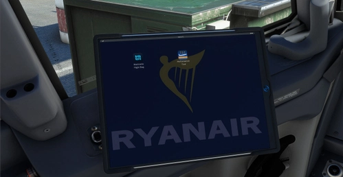 PMDG 737-800 EFB custom wallpaper and app icons Ryanair