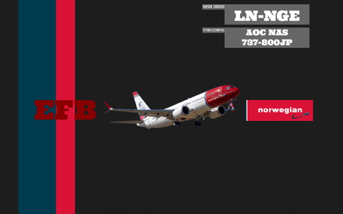 PMDG 737-800 Norwegian air shuttle EFB (LN-NGE)