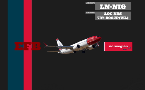 PMDG 737-800 Norwegian air shuttle EFB (LN-NIG)