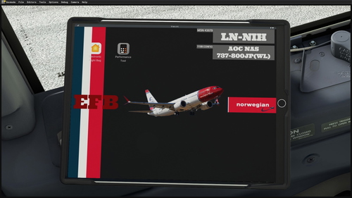 PMDG 737-800 Norwegian air shuttle EFB (LN-NIH)