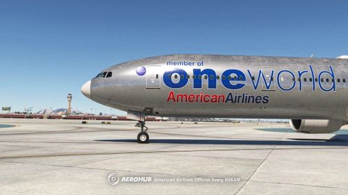 PMDG 777-300ER  American Airlines Bare Metal One World  8K