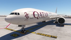 PMDG 777-300ER | Qatar Airways "White" Livery (A7-BOH) thumbnail 1