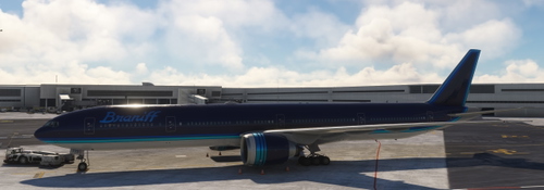 PMDG 777-300ER Braniff Ultra Blue