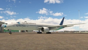 PMDG 777-300ER Garuda Indonesia ("Ayo Pakai Masker" c/s) PK-GIJ w/ Cabin thumbnail 3