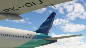 PMDG 777-300ER Garuda Indonesia ("Ayo Pakai Masker" c/s) PK-GIJ w/ Cabin thumbnail 6