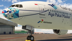 PMDG 777-300ER Garuda Indonesia ("Ayo Pakai Masker" c/s) PK-GIJ w/ Cabin thumbnail 7