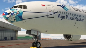 PMDG 777-300ER Garuda Indonesia ("Ayo Pakai Masker" c/s) PK-GIJ w/ Cabin thumbnail 8