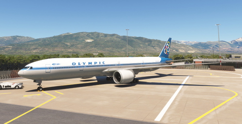 PMDG 777-300ER OAL Fictional  (SX-HOT) 8K IN DARK, LIGHT BLUE 