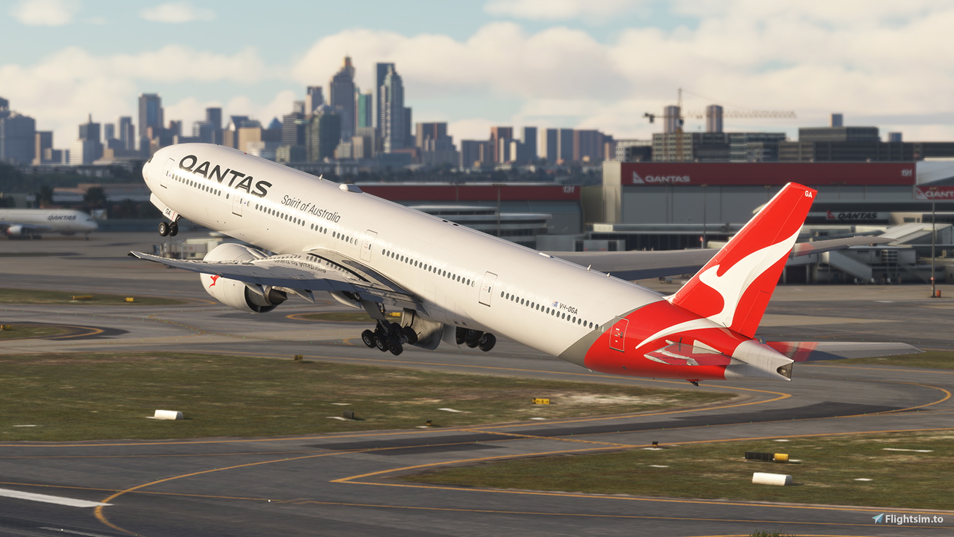 PMDG 777-300ER Qantas 2016 VH-OGA with Cabin - Image 1