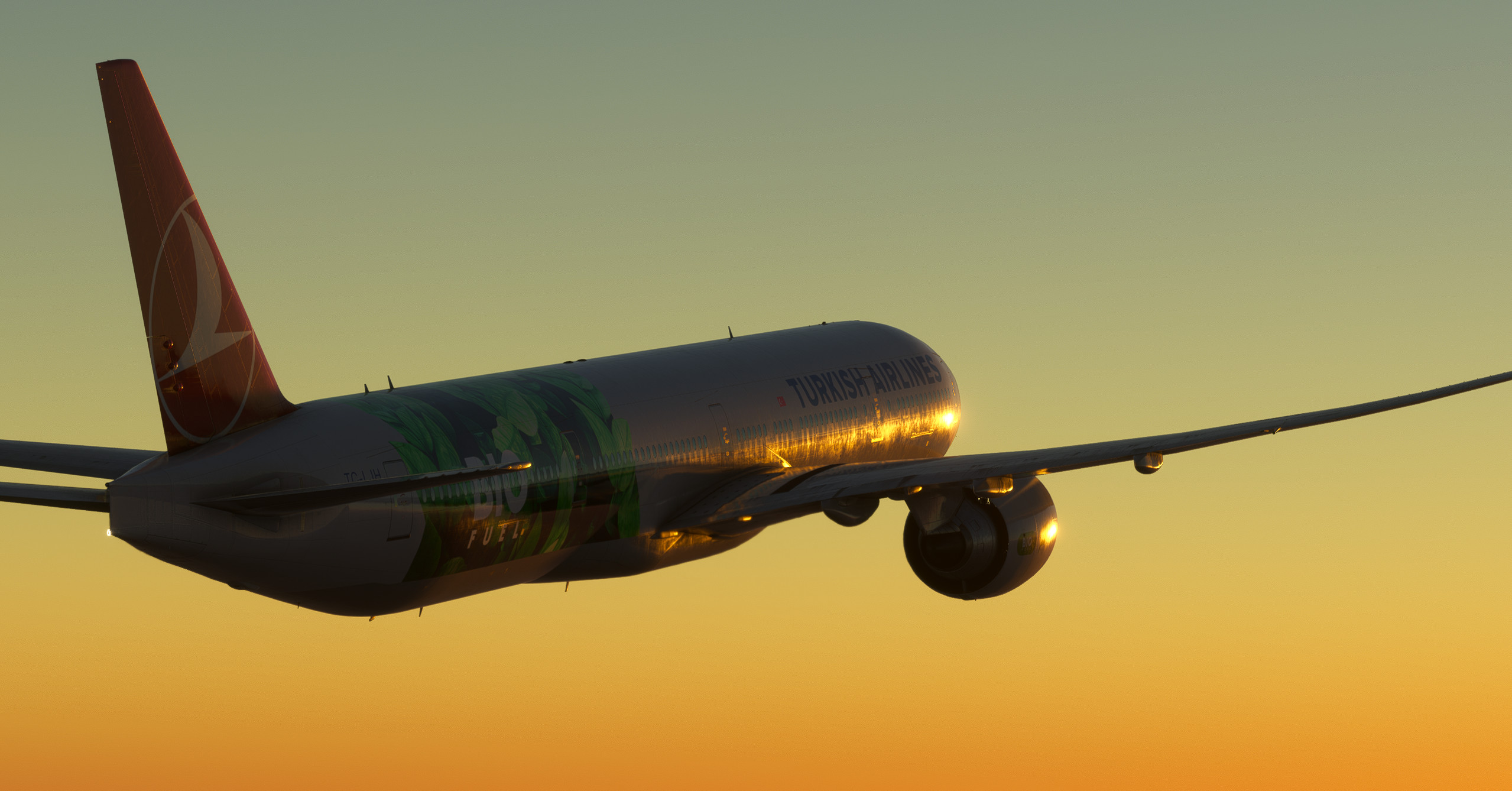 PMDG 777-300ER Turkish Airlines Bio Fuel Livery (TC-LJH) - Image 1