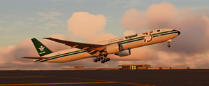 PMDG 777-368ER Saudia Retro (75th Anniversary) HZ-AK28 w/Cabin thumbnail 1