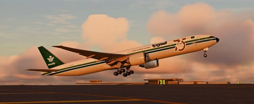PMDG 777-368ER Saudia Retro (75th Anniversary) HZ-AK28 w/Cabin