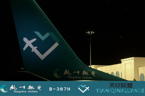 PMDG B737-800 Hangzhou Airlines B-387H TIANQIN ALLIANCE Special Edition