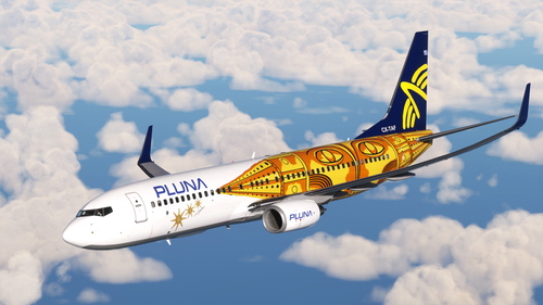 PMDG B738 — PLUNA Carlos Paez Vilaró livery