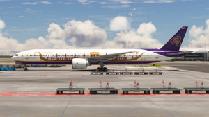 PMDG B777-300ER | Thai Airways Int'l | The Royal Barge | HS-TKF thumbnail 7