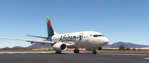 [PMDG][B737-600][4K] All African Airways VA "TU-MBS" (Limpopo River) -new Livery