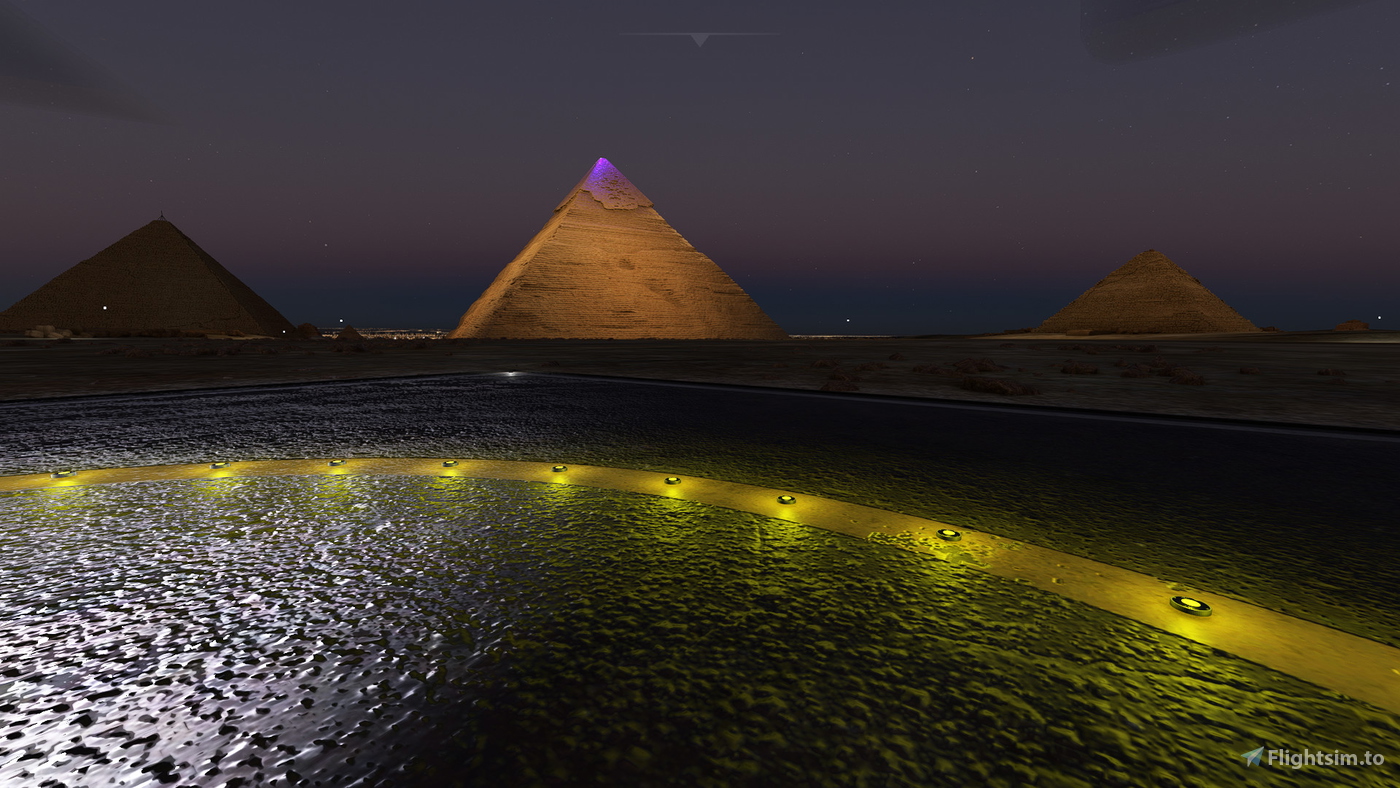 Pyramids of Giza ,,Gizeh ;;Lights Street and Helicopter Lightning Place ...