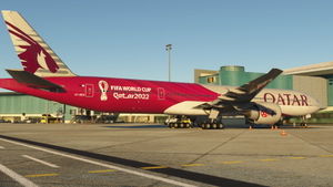 Qatar Airways "World Cup 2022" (A7-BEB) - PMDG B777-300ER thumbnail 1