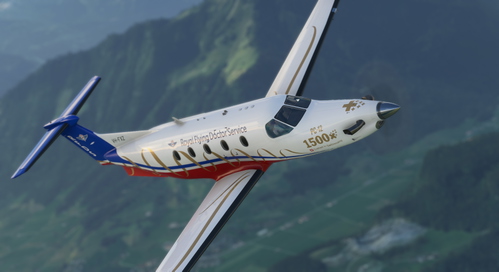 SWS PC-12 RFDS VH-FXZ '1500th PC-12' scheme