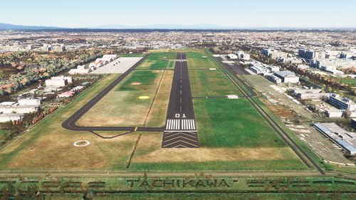RJTC Tachikawa Airfield (Google Photogrammetry & Ground Markings)