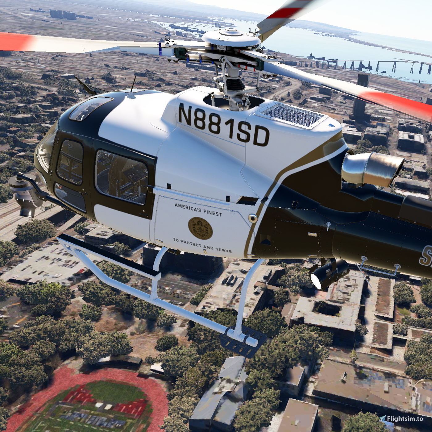 N911dc San Diego Police (ABLE) Livery - (N881SD) за Microsoft Flight Simulator ...