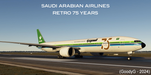 Saudi Arabian Airlines 75 Years (1945-2020) Retro  B777-368ER (HZ-AK28) - 8K Textures