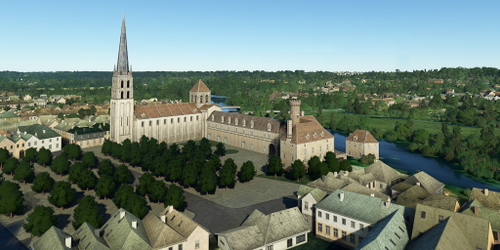 Ultralight Sightseeing - France - Abbey of Saint-Savin