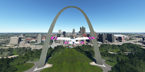 Ultralight Sightseeing - Missouri - St Louis - Fly Thru the Gateway Arch
