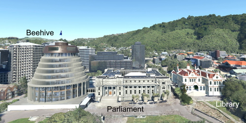 Ultralight Sightseeing - New Zealand - Wellington - Parliament - Beehive - Museum
