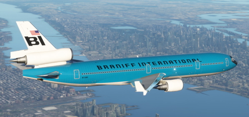 SKY SIMULATIONS MD-11   BRANIFF JELLYBEAN BLUE  (N7080)