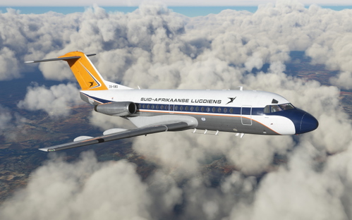 South African Airways F28-1000 ZS-SBD 1970's Fictional