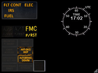 SPAD.neXt FIP PMDG 737 CAPTAIN Clock + Annunciators Gauge
