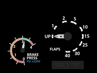 SPAD.neXt FIP PMDG 737 Flaps, Brake Pressure and Yaw Damper Gauges