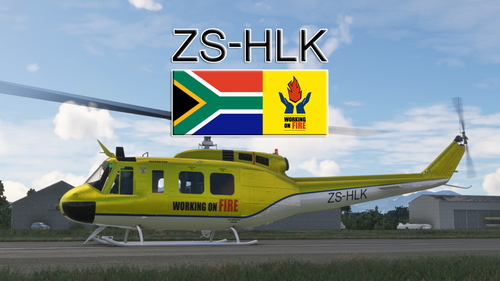 Taog44's UH-1H Huey Iroquois Working On Fire "ZS-HLK"