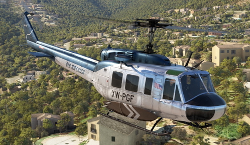 Taog's Hangar UH-1H Huey Air America Livery more  bare aluminium look - especially in VR