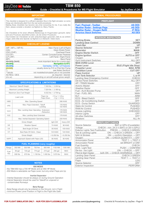 TBM 850 - Checklist & Procedures thumbnail 1