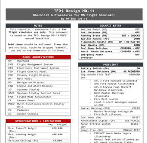 TFDi Design MD-11 Checklist & Procedures Quickview thumbnail 1