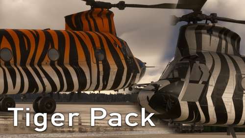 Tiger Pack | 2 Liveries | Miltech Chinook CH-47 | Fictional