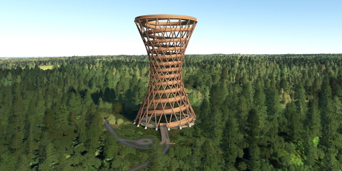 Ultralight Sightseeing - Denmark - Haslev - The Forest Tower - Camp Adventure