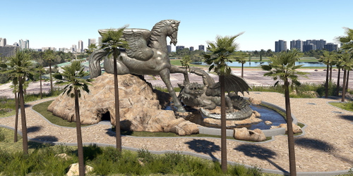 Ultralight Sightseeing - Florida - Hallandale Beach - Pegasus and Dragon Statue