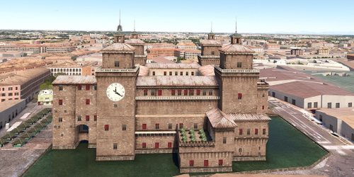 Ultralight Sightseeing - Italy - Ferrara - Castello Estense (Estes Castle)